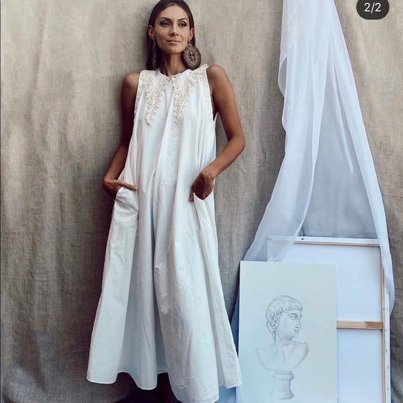 Zara embroidered collar dress bloggers fav… - Picture 3 of 6